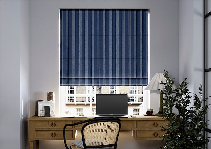 Portofino Stripe, Tide Blue - Twist&Fit Roman Blind - Image 3